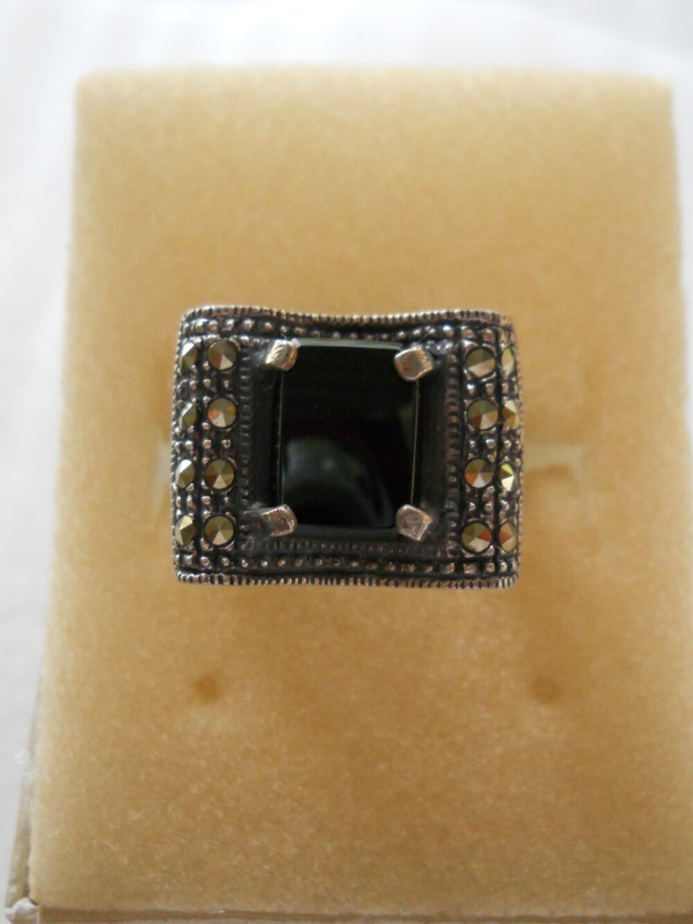 Art Deco Black Onyx Ring-Size 9 1125